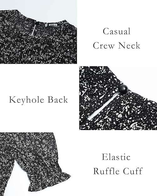 BTFBM Women Casual Summer Dresses 2026 Spring Crew Neck Ruffle Short Sleeve Smocked Floral Boho Flowy Maxi Dress Clothes - Image 5