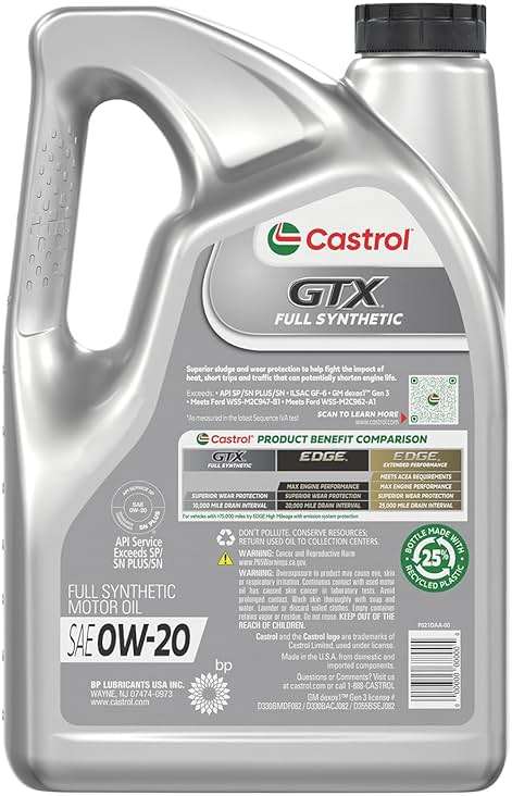 Castrol GTX Full Synthetic 0W-20 Motor Oil, 5 Quarts - Image 3