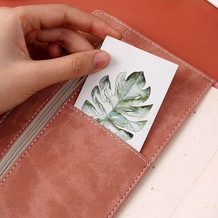 Lock Diary for Women Girls Vintage Lock Journal Refillable Personal Locking Diary Leather Locking Journal Writing Notebook B6 Secret Journal with Combination Passwords 5.5 x 7.8 in, Sunflower Pink - Image 6