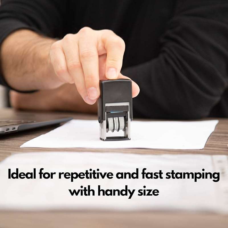Self Inking Rubber Stamp, Phrase with Date Stamp, Refillable Office Supply Business Stamps (Scanned) - Image 2