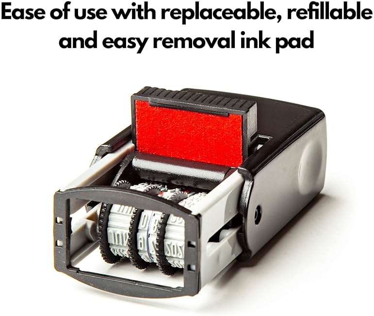 Self Inking Rubber Stamp, Phrase with Date Stamp, Refillable Office Supply Business Stamps (Scanned) - Image 4