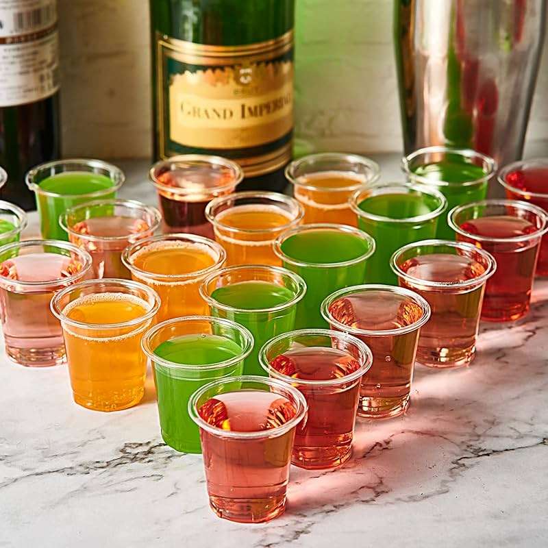 Lilymicky 500 PACK 1 oz Plastic Shot Glasses, 1 Ounce Clear Disposable Party Cups for Vodka, Whiskey, Tequila, Mini Plastic Containers for Sauce, and Sample Tasting - Image 7