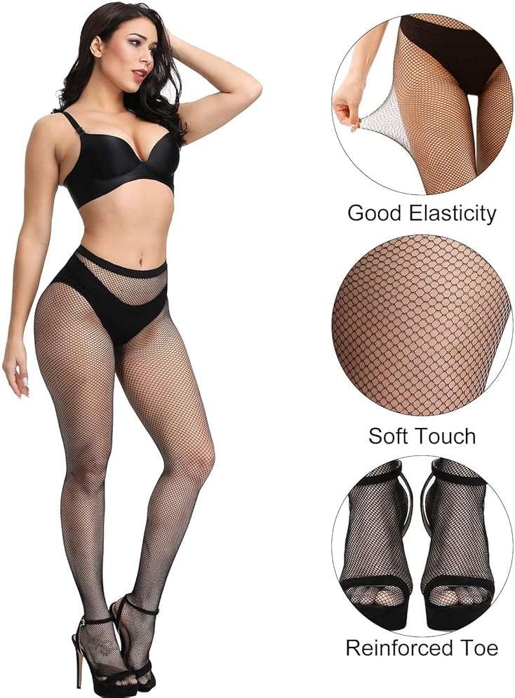 CHRORINE 2/4/8 Pack Fishnet Stockings Women High Waist Tights 2/4 Styles Fishnet Tights Pantyhose - Image 2