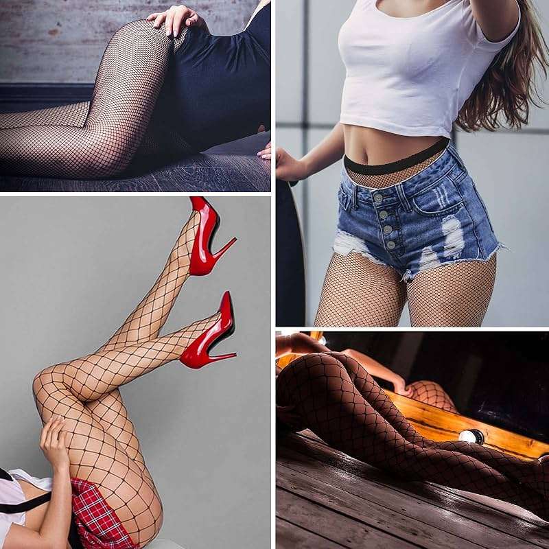 CHRORINE 2/4/8 Pack Fishnet Stockings Women High Waist Tights 2/4 Styles Fishnet Tights Pantyhose - Image 6