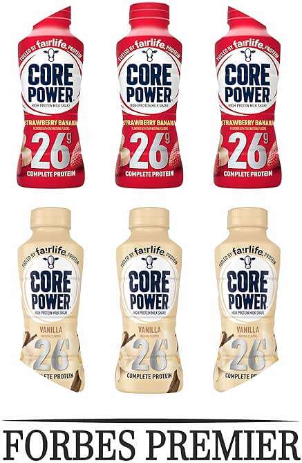Fairlife Core Power High Protein Milk Shake, Natural Flavor Ready to Drink Protein Shake, The best Strawberry Protein Shakes, 14 fl oz , 26gm (Strawberry Banana/ Vanilla flavor, Pack of 6 Bottles) protein, beverages, strawberries, - Image 6