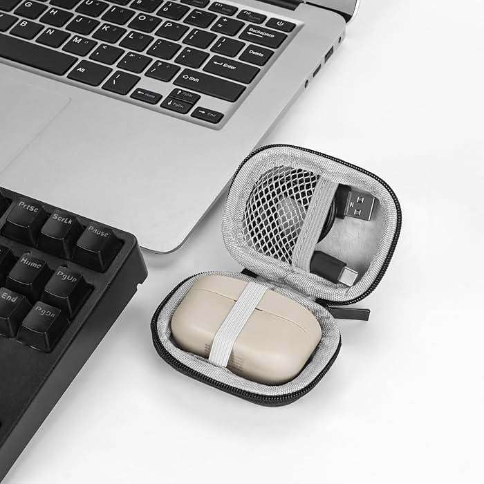 Geekria Shield Earbuds Case Compatible with Sony WF-1000XM6, LinkBuds Open, LinkBuds Fit, WF-1000XM4 True Wireless Earbud, Replacement Hard Shell Travel Carrying Bag with Carabiner Clip - Image 3