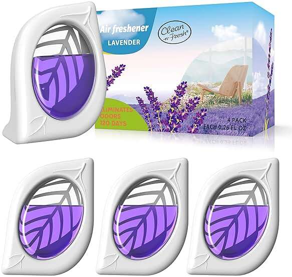 Air Freshener for Home, 4 Pack, Lavender, Odor Eliminator for Small Area Closets Bathroom Pets Strong Odor, Up to 120 Days - Image 1