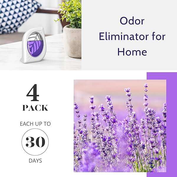 Air Freshener for Home, 4 Pack, Lavender, Odor Eliminator for Small Area Closets Bathroom Pets Strong Odor, Up to 120 Days - Image 3