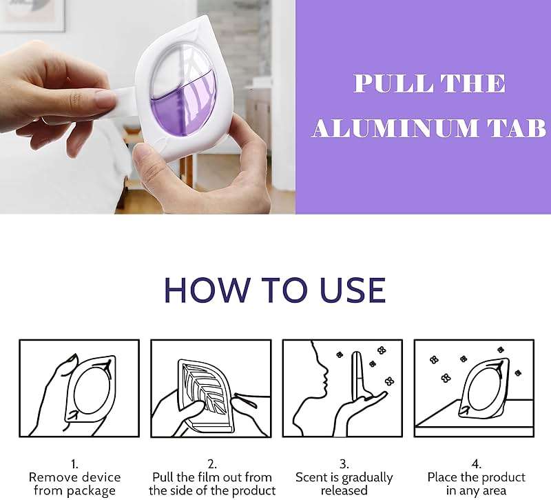 Air Freshener for Home, 4 Pack, Lavender, Odor Eliminator for Small Area Closets Bathroom Pets Strong Odor, Up to 120 Days - Image 6