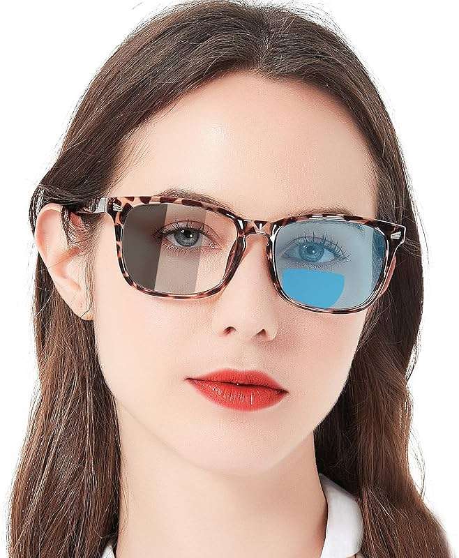 MARE AZZURO Photochromic Bifocal Reading Glasses Women Blue Light Blocking Square Readers Sunglasses 1.00 1.50 2.00 2.50 3.00 3.50 4.0 (Leopard, 2.5) - Image 1