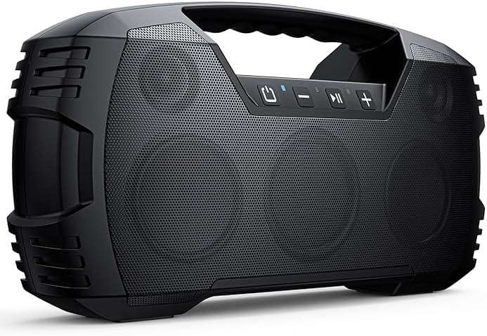 IPX7 Waterproof Outdoor Bluetooth Speaker, Wireless, 90W(Peak), 32H Playtime, Floating Design, Deep Bass & Loud Stereo Sound, Portable with Handle, Rugged for Pool, Beach, Kayaking, Hiking, Black - Image 1