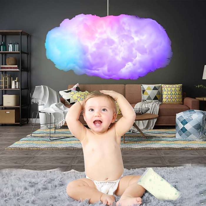3D Big Cloud lightning Light Kit Music Sync Warm White Multicolor lightning Changing Strip Lights 360 Degree Wireless Remote APP NO DIY Coolest Decorations for Adults and Kids Indoor Home Bedroom - Image 6