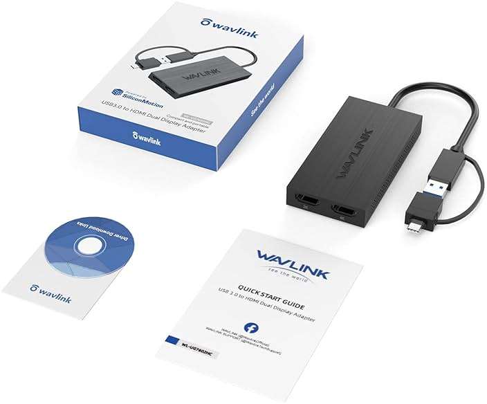 WAVLINK USB 3.0 or USB C to HDMI Adapter, HDMI Splitter for Dual Monitors, Universal Video Graphics for Thunderbolt 3/4, USB 4, Windows, Mac OS - Image 9