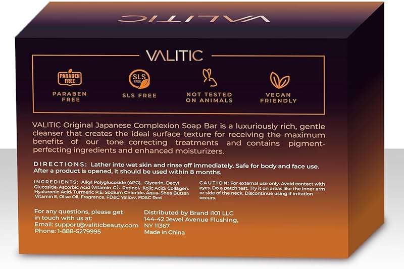 VALITIC Kojic Acid Dark Spot Remover Soap Bars with Vitamin C, Retinol, Collagen, Turmeric - Original Japanese Complex Infused with Hyaluronic Acid, Vitamin E, Shea Butter, Castile Olive Oil (2 Pack) - Image 3