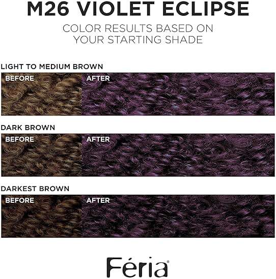L’Oreal Paris Feria Midnight Bold Multi-Faceted Permanent Hair Dye, One-Step Hair Color Kit for Dark Hair, No Bleach Required, Violet Eclipse - Image 2