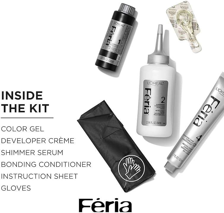 L’Oreal Paris Feria Midnight Bold Multi-Faceted Permanent Hair Dye, One-Step Hair Color Kit for Dark Hair, No Bleach Required, Violet Eclipse - Image 5