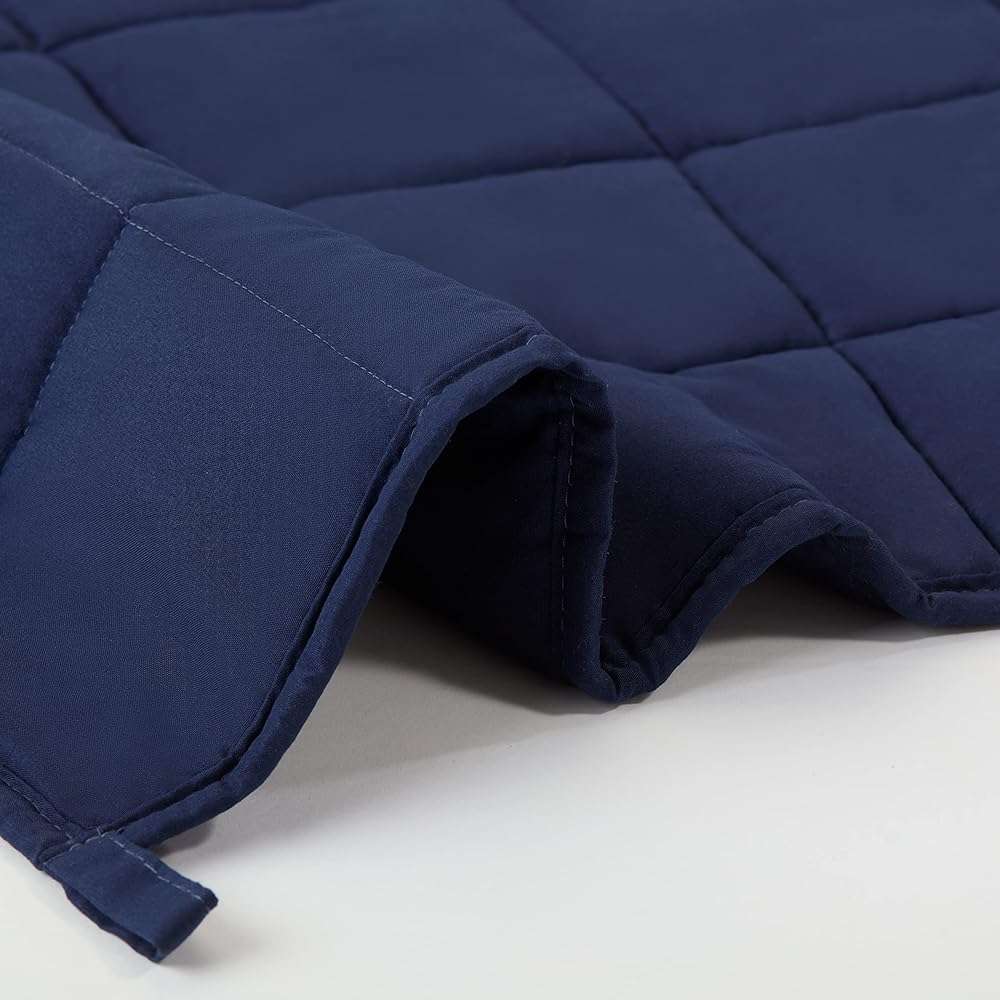SERTA Zen Rest Wrinkle Resistant Adult Heavy Weighted Throw Blanket Filled with Glass Beads, 10 lbs (48 in x 72 in), Navy - Image 7