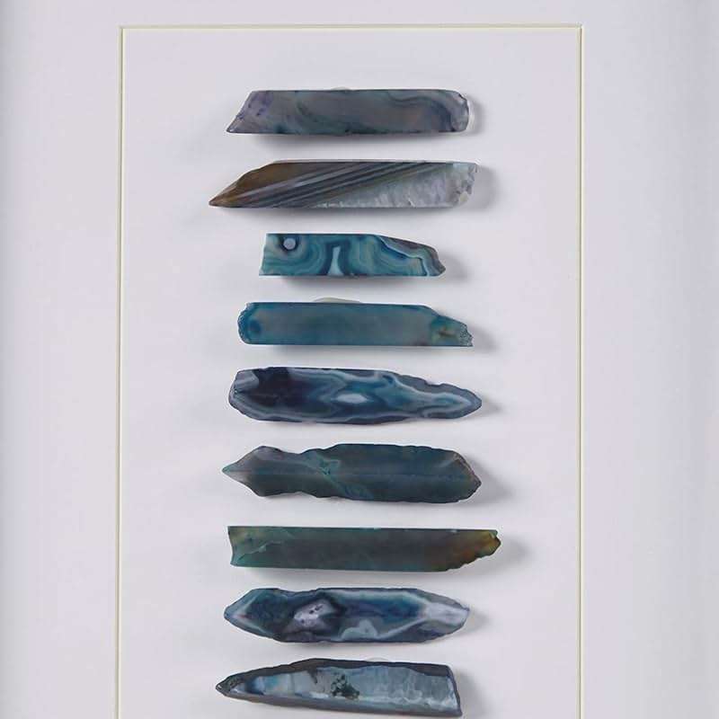 INK+IVY Cerulean Stones Wall Décor Natural Agate, Glass Framed Art for Living Room Entryway Home Accent, Ready to Hang Bedroom Decoration, 13.78" W x 23.62" H, Blue - Image 8