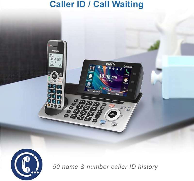 VTech IS8251-3 Business Grade 3-Handset Expandable Cordless Phone for Home Office, 5" Color Display, Programmable Short Cut Keys, Smart Call Blocking, Answering System,Bluetooth Connect to Cell - Image 12