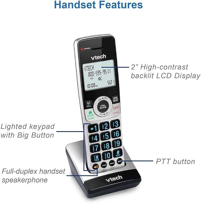 VTech IS8251-3 Business Grade 3-Handset Expandable Cordless Phone for Home Office, 5" Color Display, Programmable Short Cut Keys, Smart Call Blocking, Answering System,Bluetooth Connect to Cell - Image 13