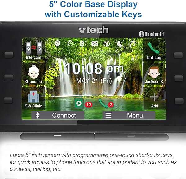 VTech IS8251-3 Business Grade 3-Handset Expandable Cordless Phone for Home Office, 5" Color Display, Programmable Short Cut Keys, Smart Call Blocking, Answering System,Bluetooth Connect to Cell - Image 3