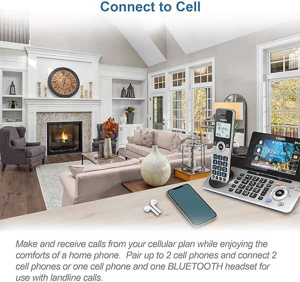 VTech IS8251-3 Business Grade 3-Handset Expandable Cordless Phone for Home Office, 5" Color Display, Programmable Short Cut Keys, Smart Call Blocking, Answering System,Bluetooth Connect to Cell - Image 5