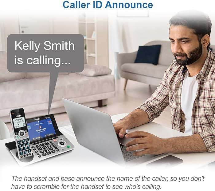 VTech IS8251-3 Business Grade 3-Handset Expandable Cordless Phone for Home Office, 5" Color Display, Programmable Short Cut Keys, Smart Call Blocking, Answering System,Bluetooth Connect to Cell - Image 9
