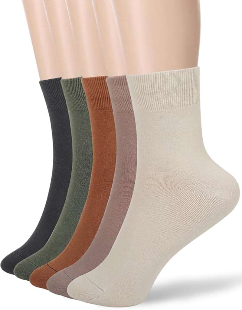 FGZ Women Thin Cotton Socks Soft Cozy Socks Cute Ankle Crew Socks 5 Pairs - Image 1