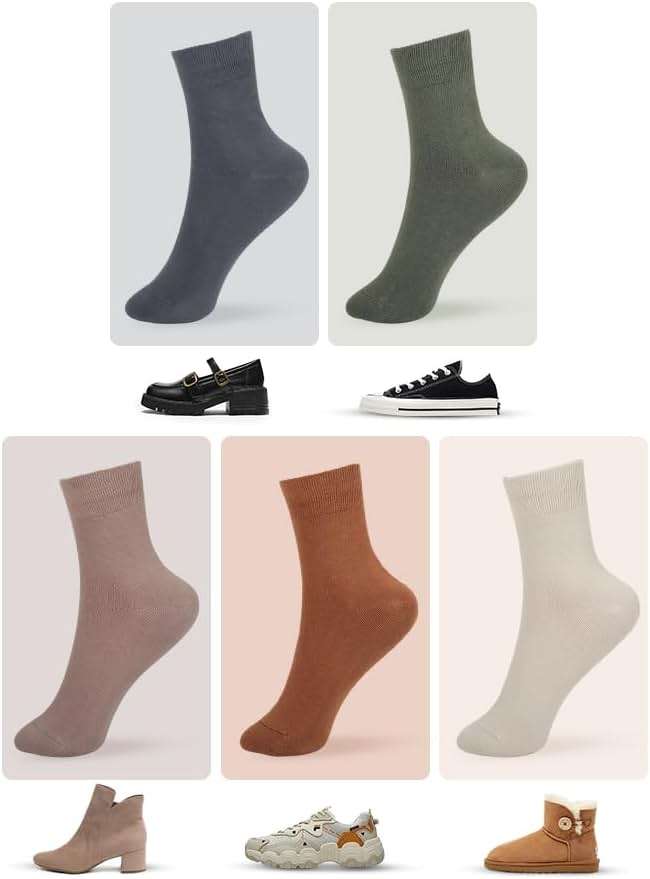 FGZ Women Thin Cotton Socks Soft Cozy Socks Cute Ankle Crew Socks 5 Pairs - Image 5