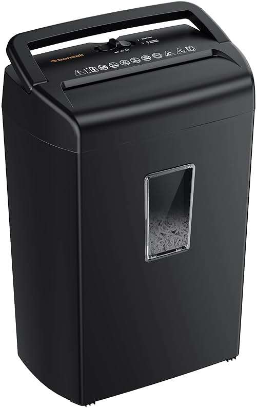 Bonsaii 10-Sheet Cross Cut Paper Shredder, 5.5 Gal Home Office Heavy Duty Shredder for Credit Card, Staple, Clip with Transparent Window(C209-D) - Image 1