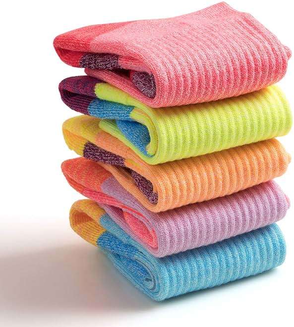 Gonii Women Socks Hiking Running Thick Cushion Athletic Crew Socks 5-Pair - Image 4