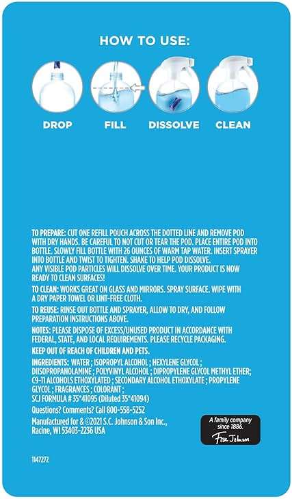 Windex Dissolve Concentrated Pods, Glass Cleaner Starter Kit contains 1 Reusable Bottle, 3 Concentrated Dissolvable Pod - Image 12