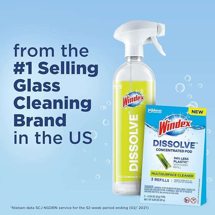 Windex Dissolve Concentrated Pods, Multisurface Cleaner, 3 Concentrated Dissolvable Refill Pods - Image 6