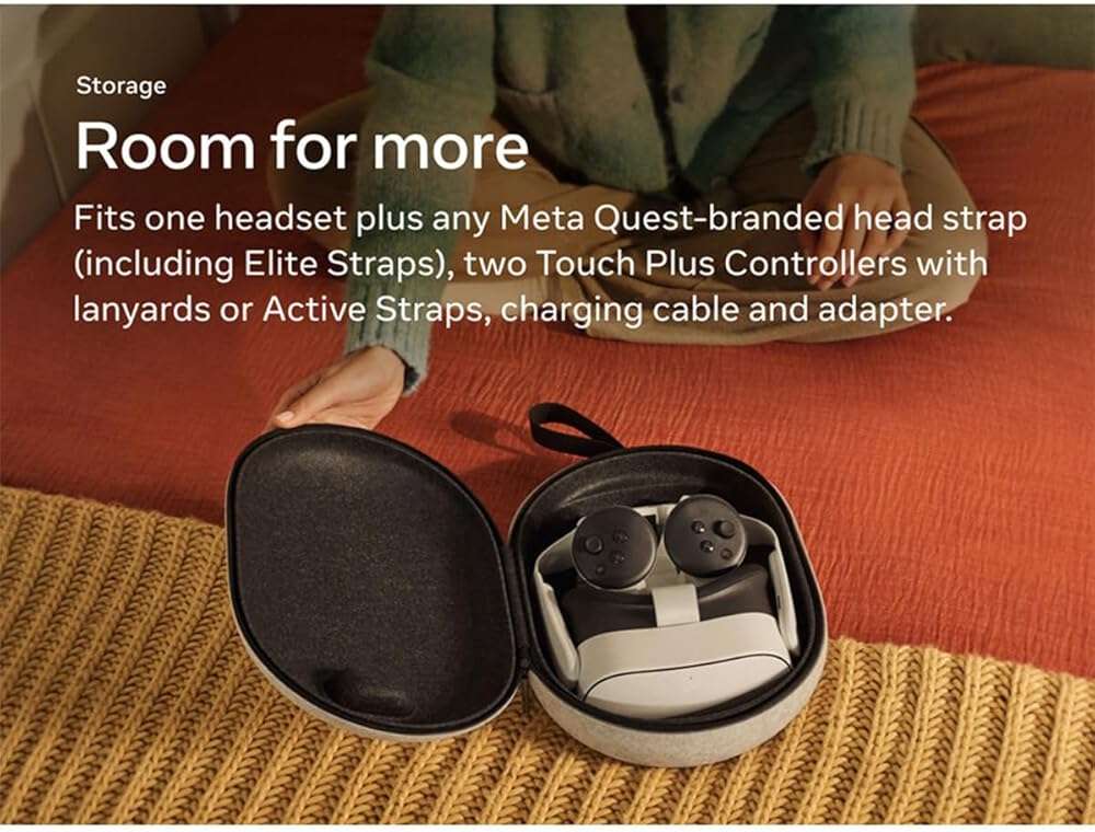 Meta Quest Carrying Case — Works with Meta Quest 3/3S — Premium Style and Protection — Fits Quest 3/3S, Touch Plus Controller, Headstrap, Active Straps, Charging Cable and Adapter - Image 7