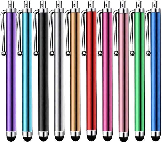 Stylus Pen [10 Pack] Universal Capacitive Touch Screen Pens for Tablets, iPad mini, iPad Pro, iPad Air, Smartphones, Samsung Galaxy - Multiple Colors - Image 1
