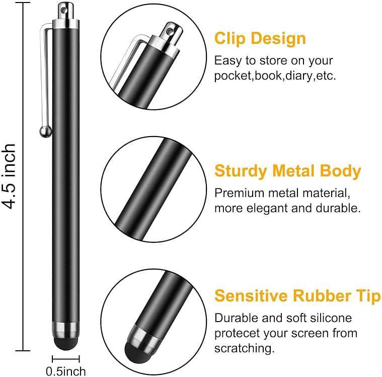 Stylus Pen [10 Pack] Universal Capacitive Touch Screen Pens for Tablets, iPad mini, iPad Pro, iPad Air, Smartphones, Samsung Galaxy - Multiple Colors - Image 2