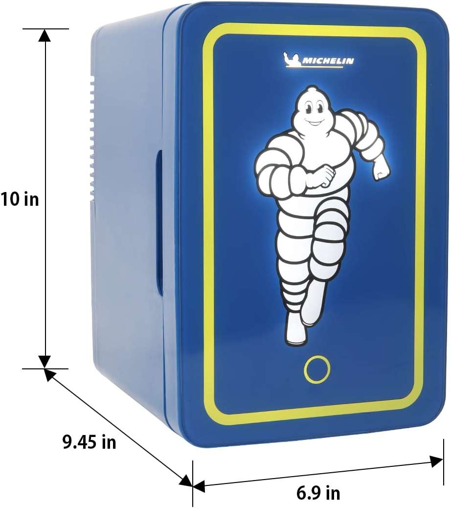 Koolatron MICHELIN Portable Mini Fridge for Bedroom Skincare Cosmatic Office Portable Small Refrigerator 6 Can Mini Refrigerator Compact Fridge Dorm Fridge Small Fridge Travel Cooler 12V AC Blue - Image 7