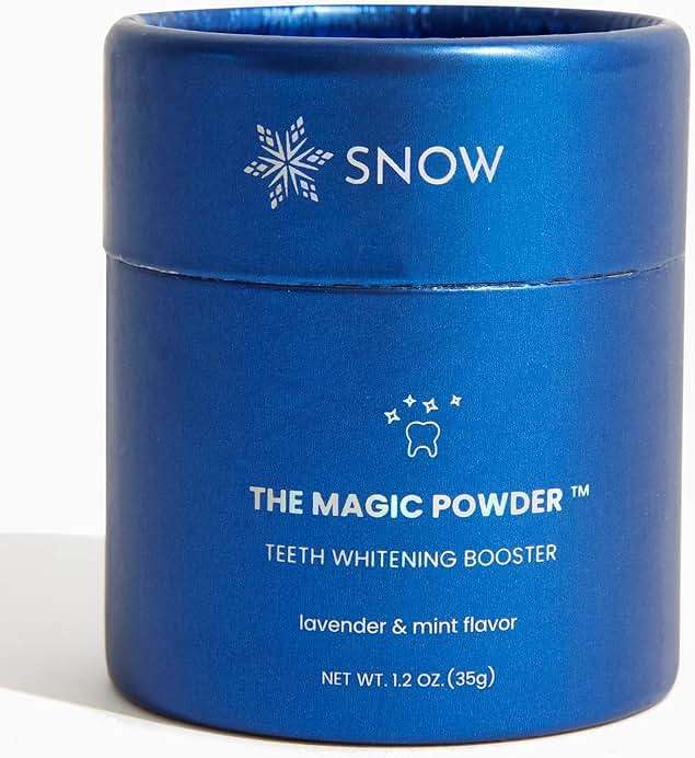 SNOW Magic Powder Teeth Whitening Booster for Any Toothpaste | Hydroxyapatite Sodium Bicarbonate and Botanical Blend | for Surface Stains | Peroxide Free | Lavender Mint - Image 1