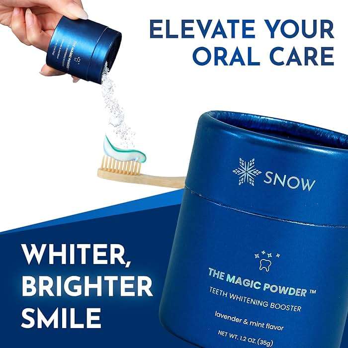 SNOW Magic Powder Teeth Whitening Booster for Any Toothpaste | Hydroxyapatite Sodium Bicarbonate and Botanical Blend | for Surface Stains | Peroxide Free | Lavender Mint - Image 3