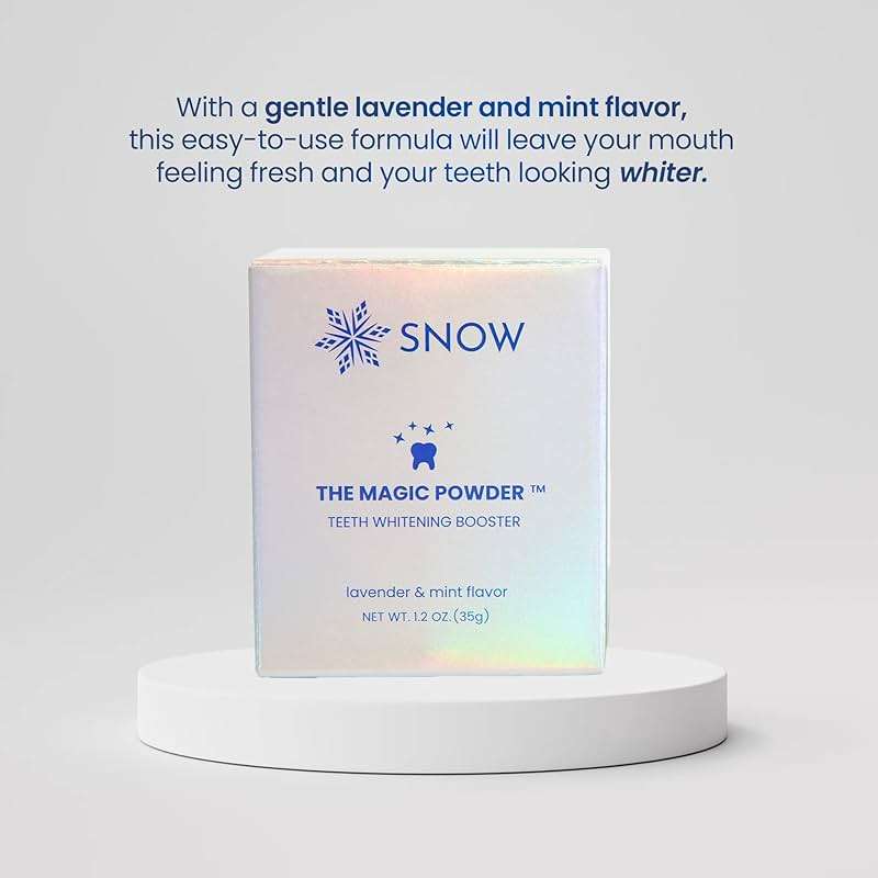 SNOW Magic Powder Teeth Whitening Booster for Any Toothpaste | Hydroxyapatite Sodium Bicarbonate and Botanical Blend | for Surface Stains | Peroxide Free | Lavender Mint - Image 5