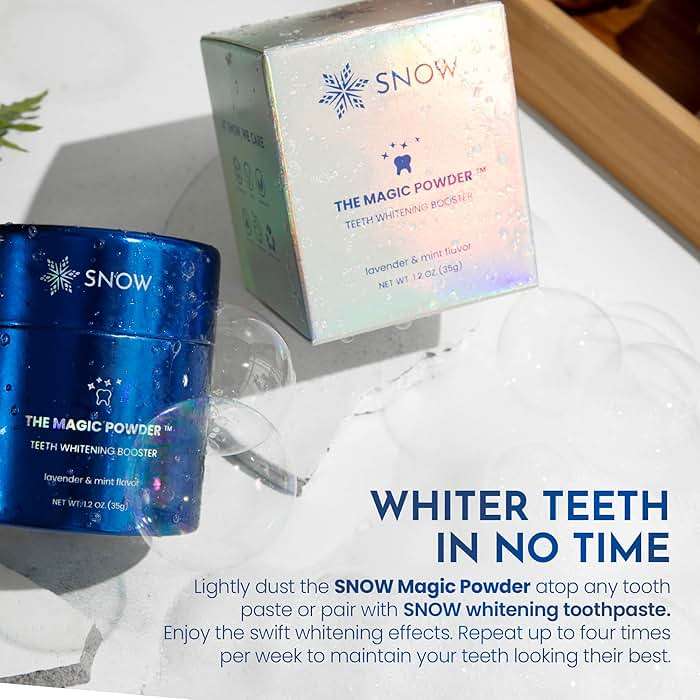 SNOW Magic Powder Teeth Whitening Booster for Any Toothpaste | Hydroxyapatite Sodium Bicarbonate and Botanical Blend | for Surface Stains | Peroxide Free | Lavender Mint - Image 6