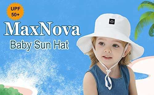 MaxNova Baby Sun Hat Smile Face UPF 50+ Toddler Bucket Hat for Boys Girls 0-7 Years - Image 5