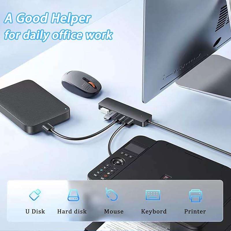 USB 3.0 Hub, VIENON 4-Port USB Hub USB Splitter USB Expander for Laptop, Xbox, Flash Drive, HDD, Console, Printer, Camera,Keyborad, Mouse(Not for Charging) - Image 5
