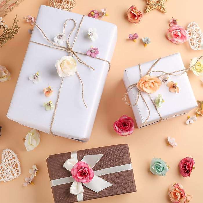 Janinka 174 Pcs Fake Mini Flowers for Crafts Small Silk Artificial Fabric Flowers Bulk for DIY Wedding Birthday Party Wreath Decor, 2 cm 4 cm(Multicolor) - Image 2