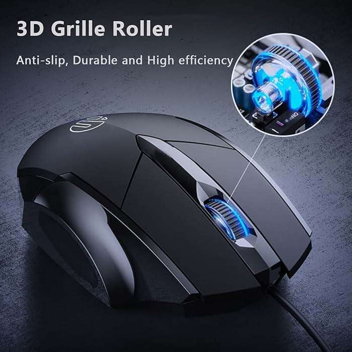 Censprin USB Computer Mouse Wired, Silent Click Corded Mouse 3-Button Wired Optical Mouse, Office and Home Mice, Ergonomic Shape for Windows Computers, Macs, iPad, PC and Laptops - Image 2