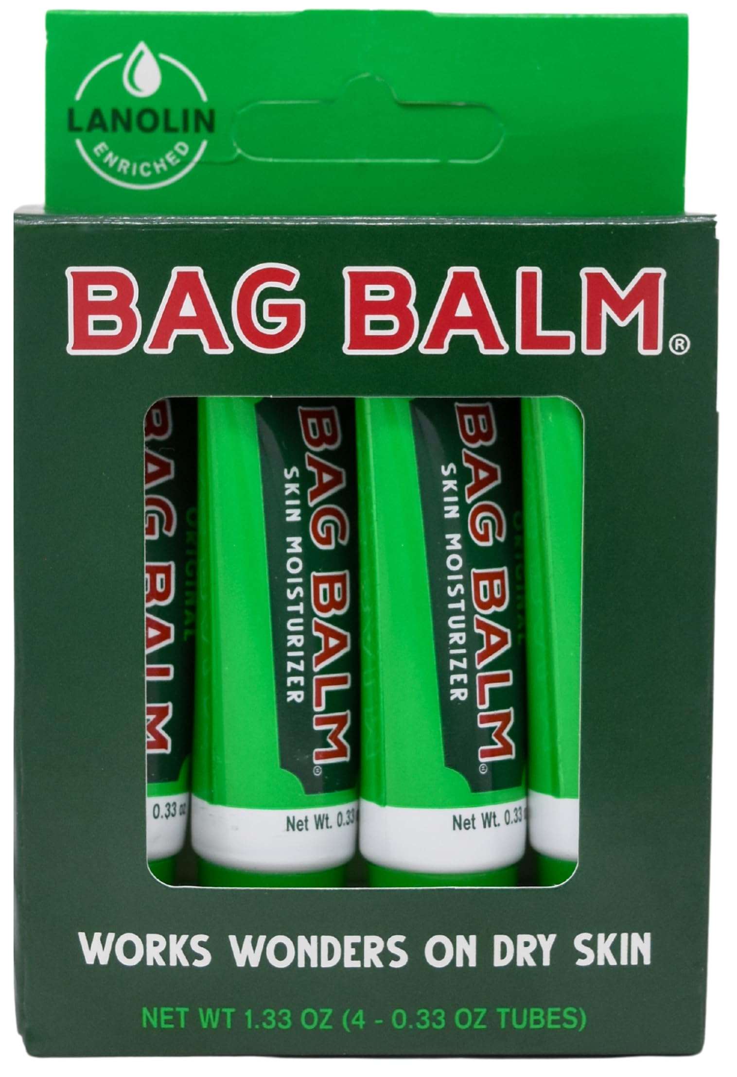 Bag Balm Original Skin Moisturizer Gift Box - 0.33oz, 4 Pack of Lip Balm Tubes - Image 1