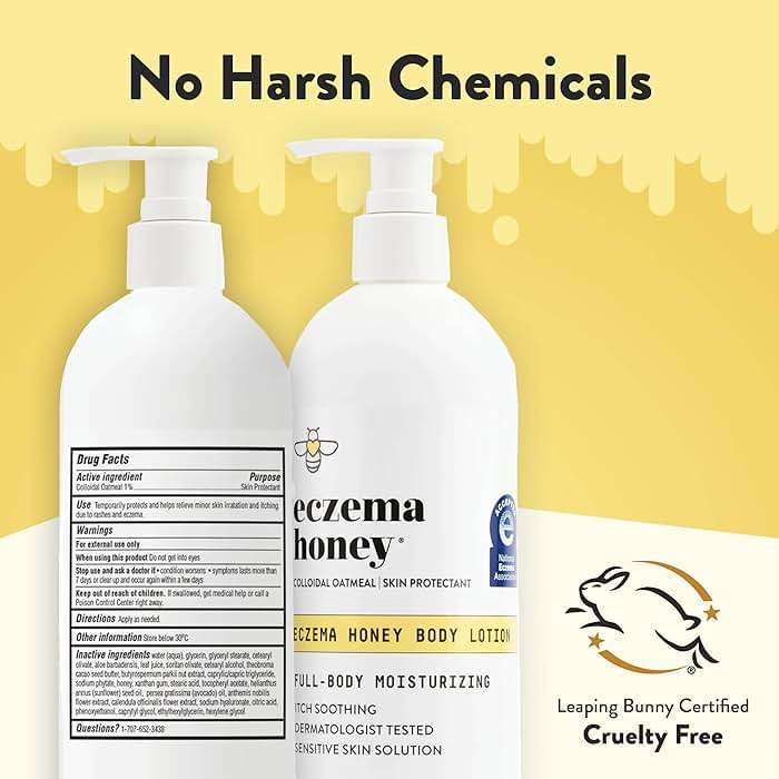 ECZEMA HONEY Oatmeal Body Lotion - Hand & Body Cream for Eczema Relief - Natural Dry Skin Repair (16 Oz) - Image 6