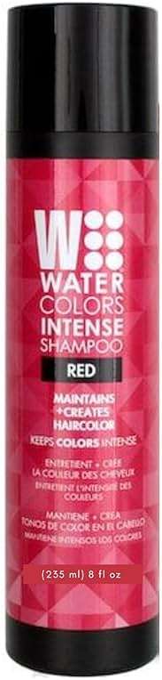 Watercolors by Tressa INTENSE 3-in-1 Color Depositing Shampoo, Semi Permanent Hair Color, Hair Dye Shampoo for Curly, Dry, and Normal Hair, 8 fl oz - RED - Image 1