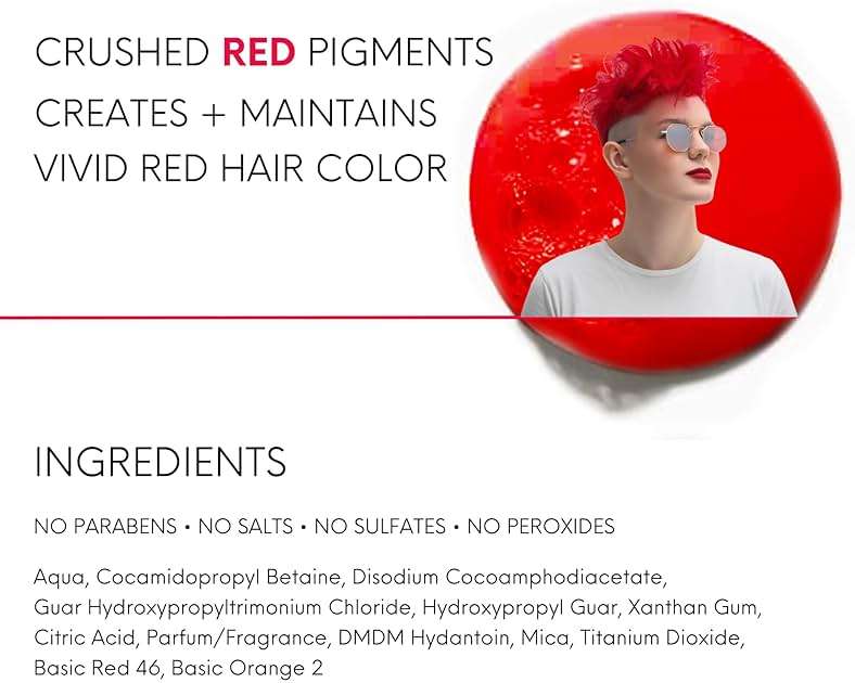 Watercolors by Tressa INTENSE 3-in-1 Color Depositing Shampoo, Semi Permanent Hair Color, Hair Dye Shampoo for Curly, Dry, and Normal Hair, 8 fl oz - RED - Image 3