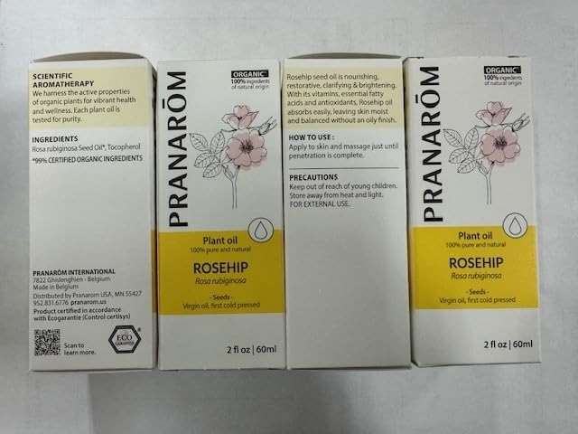 Pranarom - USDA Certified Organic Cold-Pressed Rosehip Virgin Plant Oil - 2 fl oz Glass Bottle - Massaging, Face, Hair & Skin, Unisex - Image 7
